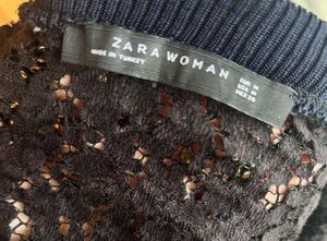 Zara Lace Crop Sweatshirt
