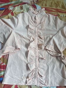 Ruffled Peach Blouse