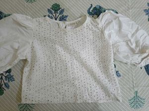 Eyelet Puff Sleeve Top