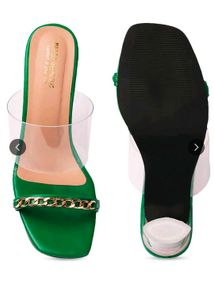 Green Chain Detail Heels