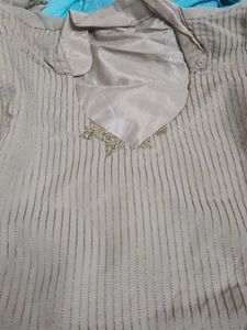 Brand New Grey stiched churidaar suit