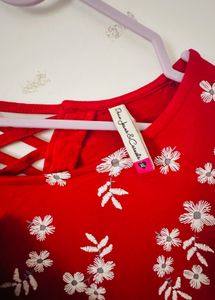 Red Floral Printed Top