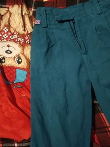 Vintage Teal Wide-Leg Pants