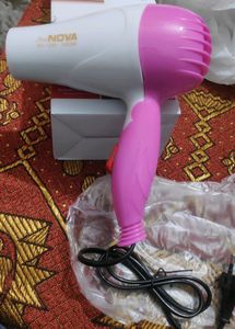 Nova NV-1290 1000W Hair Dryer/Blower (1000w, Pink), Foldable, Brand New, Box packed