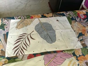 Leaf Print Fitting Glace Cotton Bed Sheet Set