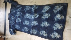Denim Floral Print Top