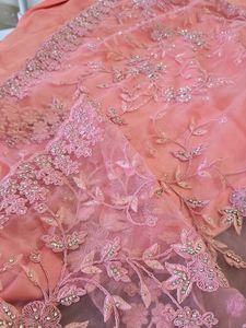 MANYAVAR Stone Studded Floral Embroidered Saree
