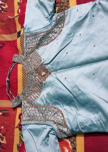 Zari Work Kurta Pant Set For Girls