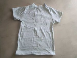 Green And White Combination Fitted Top