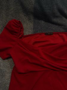Shein Red Wrap Top