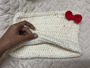 Crochet Hello Kitty Inspired beanie