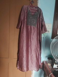 Mauve Embroidered Kurti