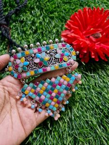 Beautiful Multicolour Oxidised Jewellery Set