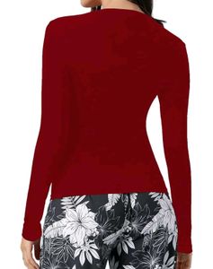 Burgundy Square Neck Long Sleeve Top