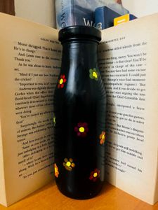 ✨ Hand-Painted Floral Glass Bottle Art