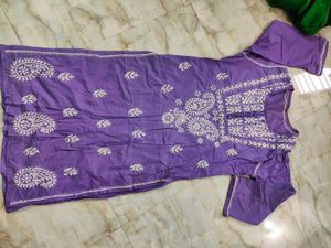 Purple Embroidered Kurta