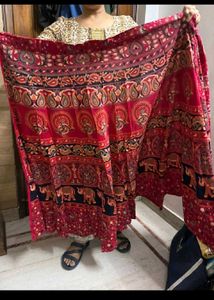 Red Elephant Print Skirt (wraparound)