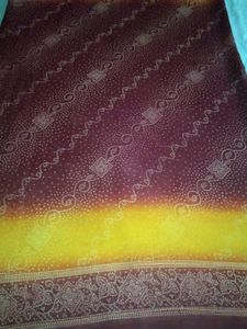 Yellow And Maroon Saree