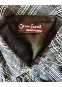 Black and White Boxy Plaid Shirt Men