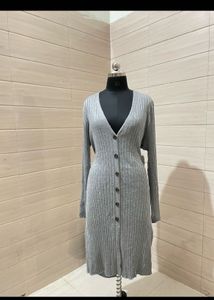 New with tag Ribbed Button-Down Midi Dress