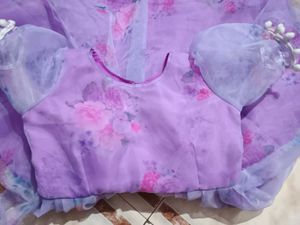 Organza Baby Girl Frock With Free Bow