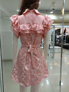 Pink Ruffle Mini Dress