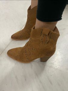 Studded Suede Ankle Boots