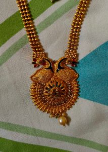 2 Layered Peacock Design Pendent Set