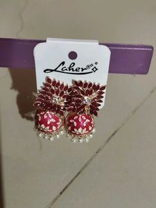 Magenta pink Jhumka Earrings
