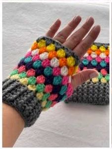 all colour Crochet Fingerless Gloves