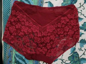 Red Floral Lace Briefs