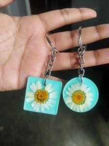 Floral Resin Keychain