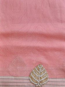 Peach Saree with Stitched Blouse