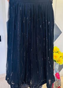 Elegant Black Embellished Skirt