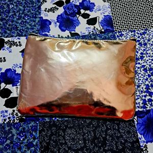 Myglamm Textured Golden Vanity Makeup Pouch