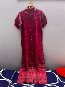 Elegant Magenta Ethnic Jumpsuit