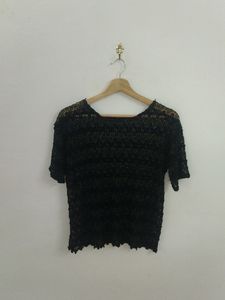 Golden Thread Net Mash Top