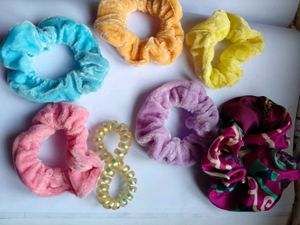 Colorful Scrunchie Hair Tie Set