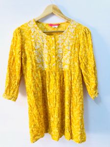 Yellow Embroidered Top