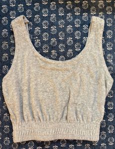Gray Cropped Tank Top