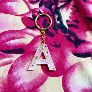 Resin Letter ‘A’ Keychain