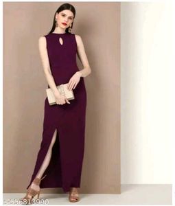 One Piece Side Cut Maroon Dress