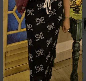 Savana Black Bow Print Skirt❤