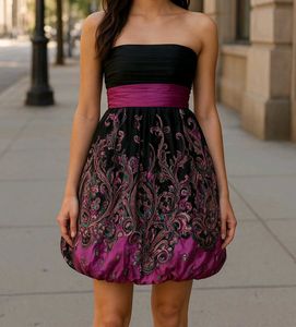Paisley Strapless Party Dress