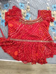 Designer Bandhani Print Choli Skirt