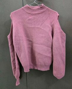 Mauve Cold Shoulder Knit Top