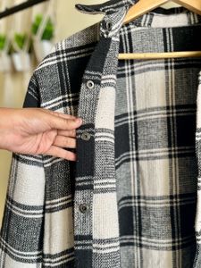 Black white check print jacket