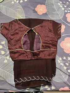 Elegant Brown Saree with Blouse