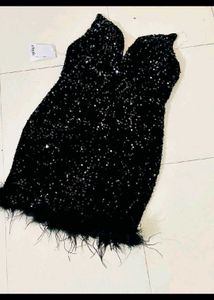 savana Sparkling Black Party Dress