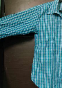 Unisex Blue Check Striped Shirt
